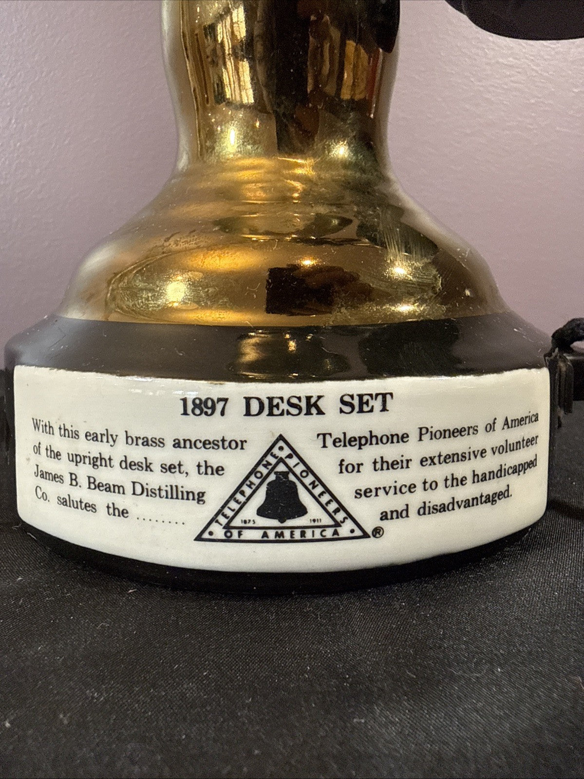 Western Electric 1897 Candlestick Telephone Jim Beam Decanter - EMPTY