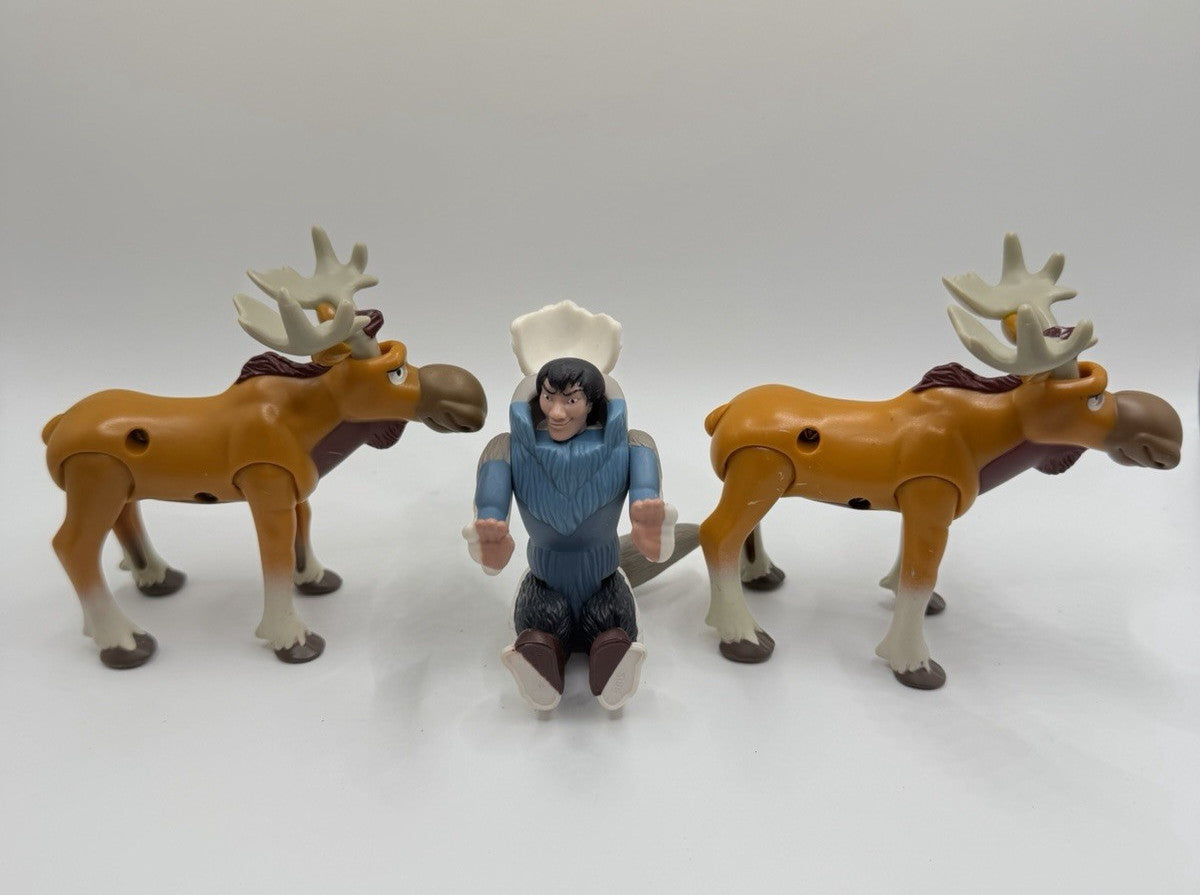 Disney Brother Bear Figures Kenai Bear Hat Rutt Tuke Moose Toy Set 3 Figure Lot