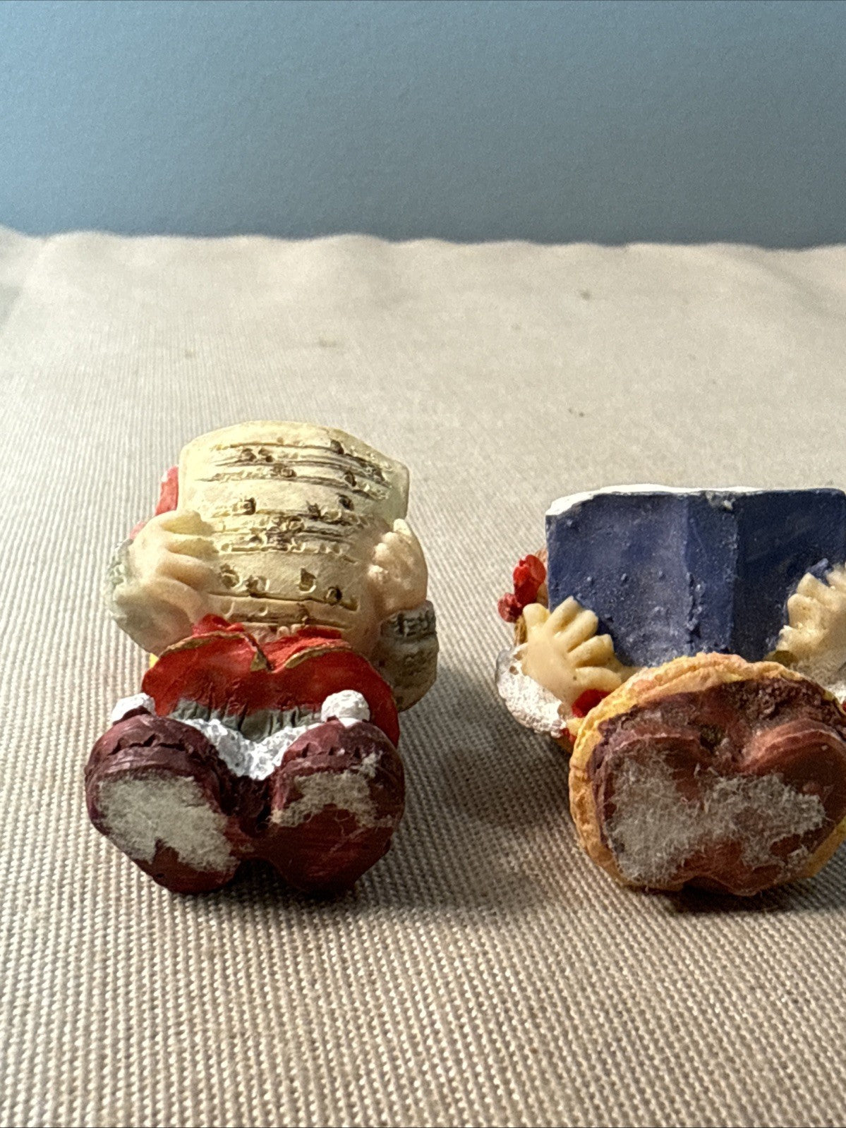Vintage 2" Christmas Carolers Figurines Set of 9 Resin Children Singing Holiday