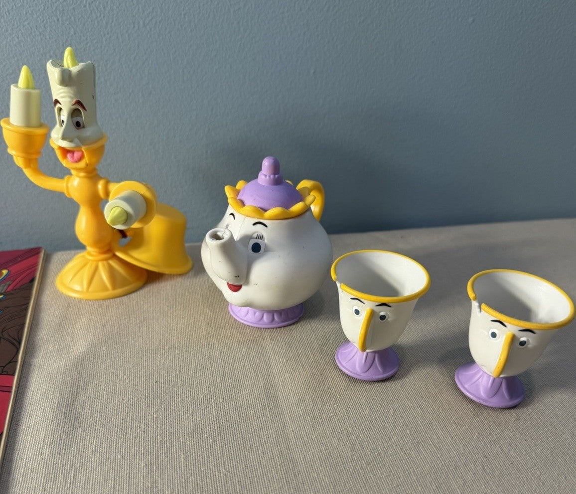 Disney Beauty Beast Comics Figures McDonalds Tea Set Vintage Toy Collection Lot
