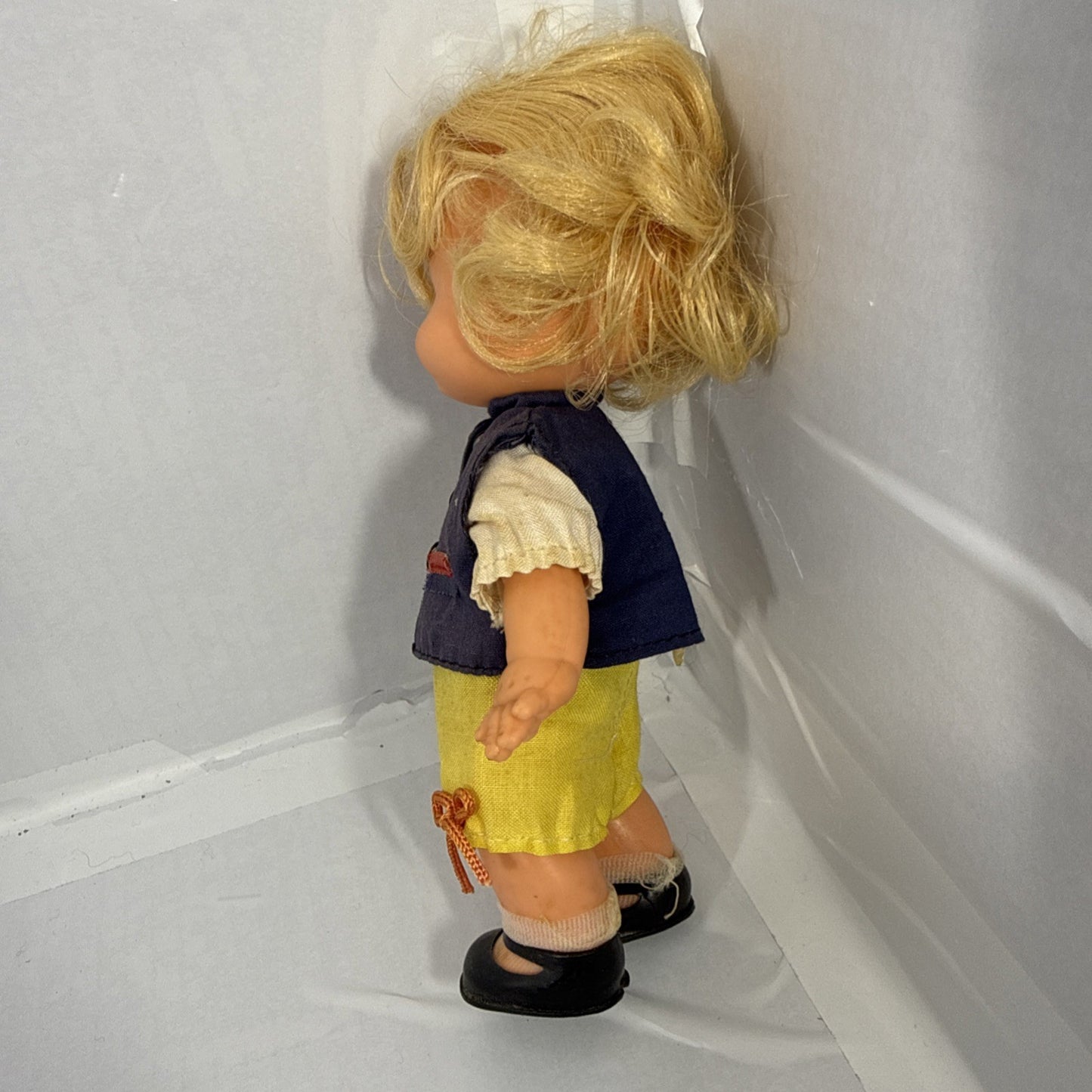 Vintage Hong Kong Pocket Doll Side Glancing Eyes Folk Costume Boy Doll