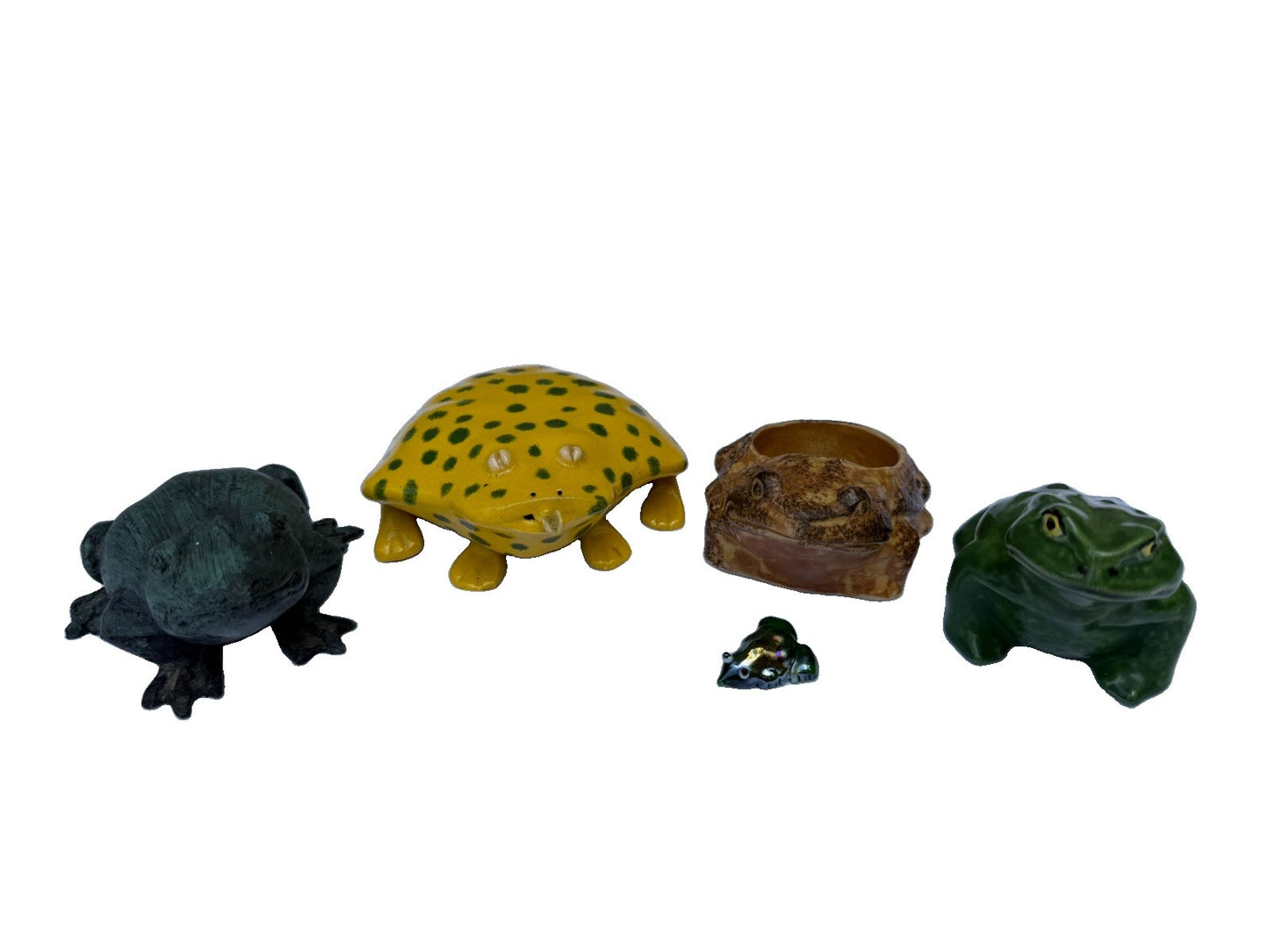 Vintage Frog Figurine Collection Ceramic Glass Cast Iron Art Pottery Mixed Lot