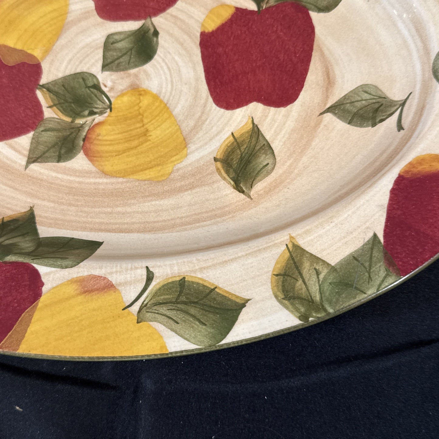 Chaparral Pottery Oval Serving Platter Red Yellow Apples 15x10.5