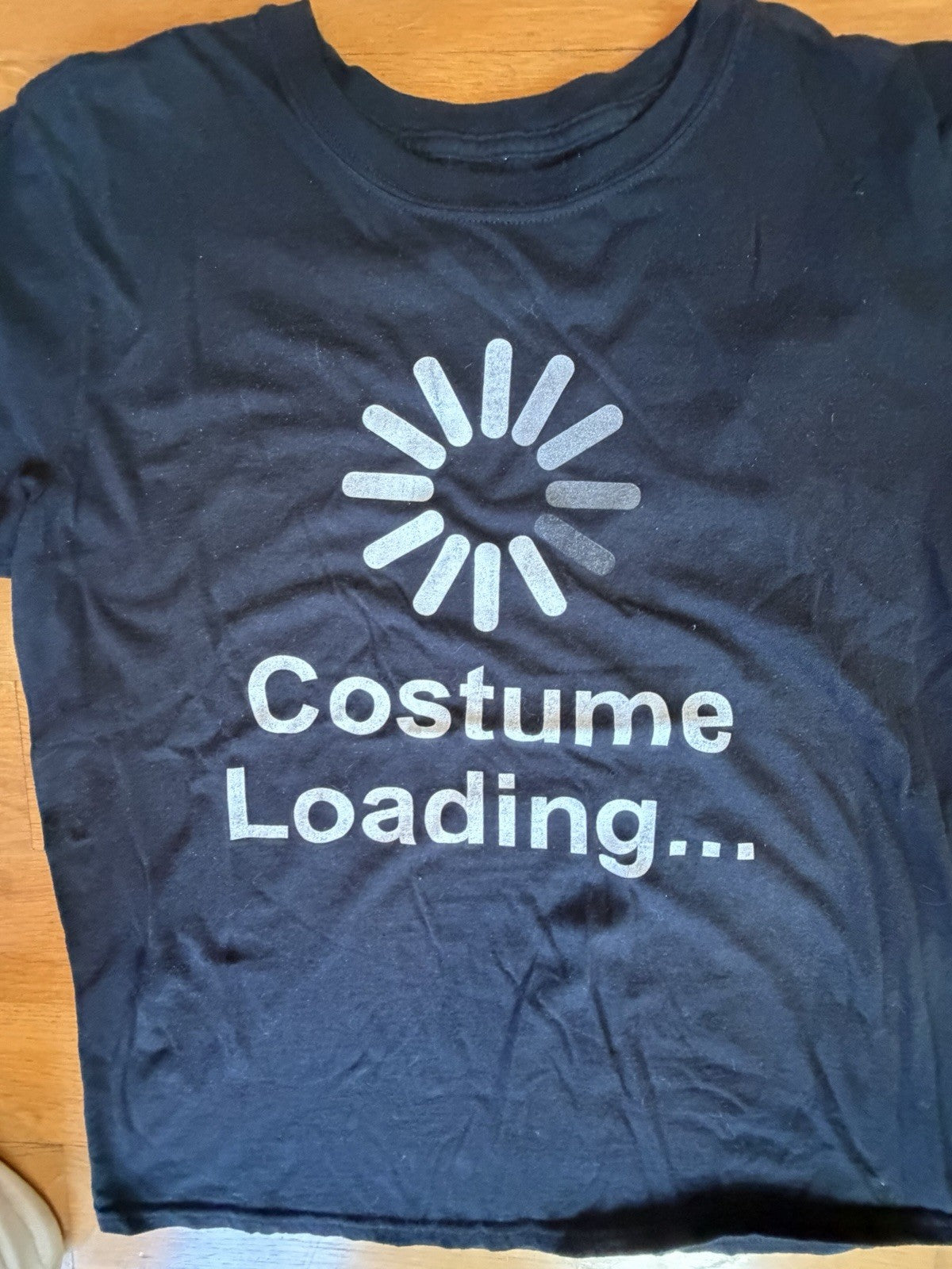 Costume Loading T-Shirt Funny Lazy Halloween Party M-L Size Tee Shirt Black