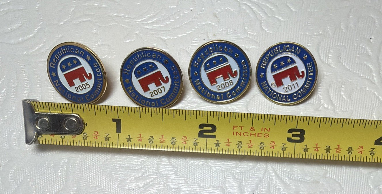 RNC Elephant Lapel Pin Lot 2005 2007 2008 2011 Republican National Committee