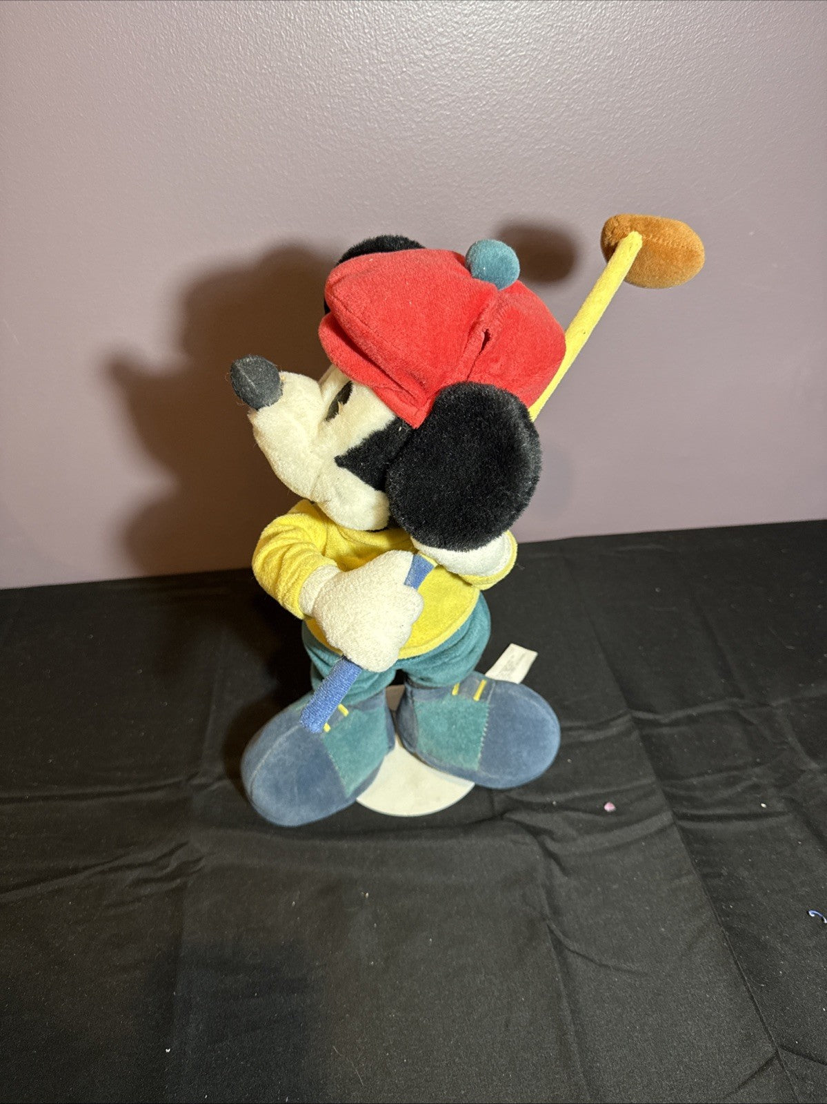 Vintage Mickey Mouse Golfer Plush Standing 1990s Disney won at a 1998 golf event