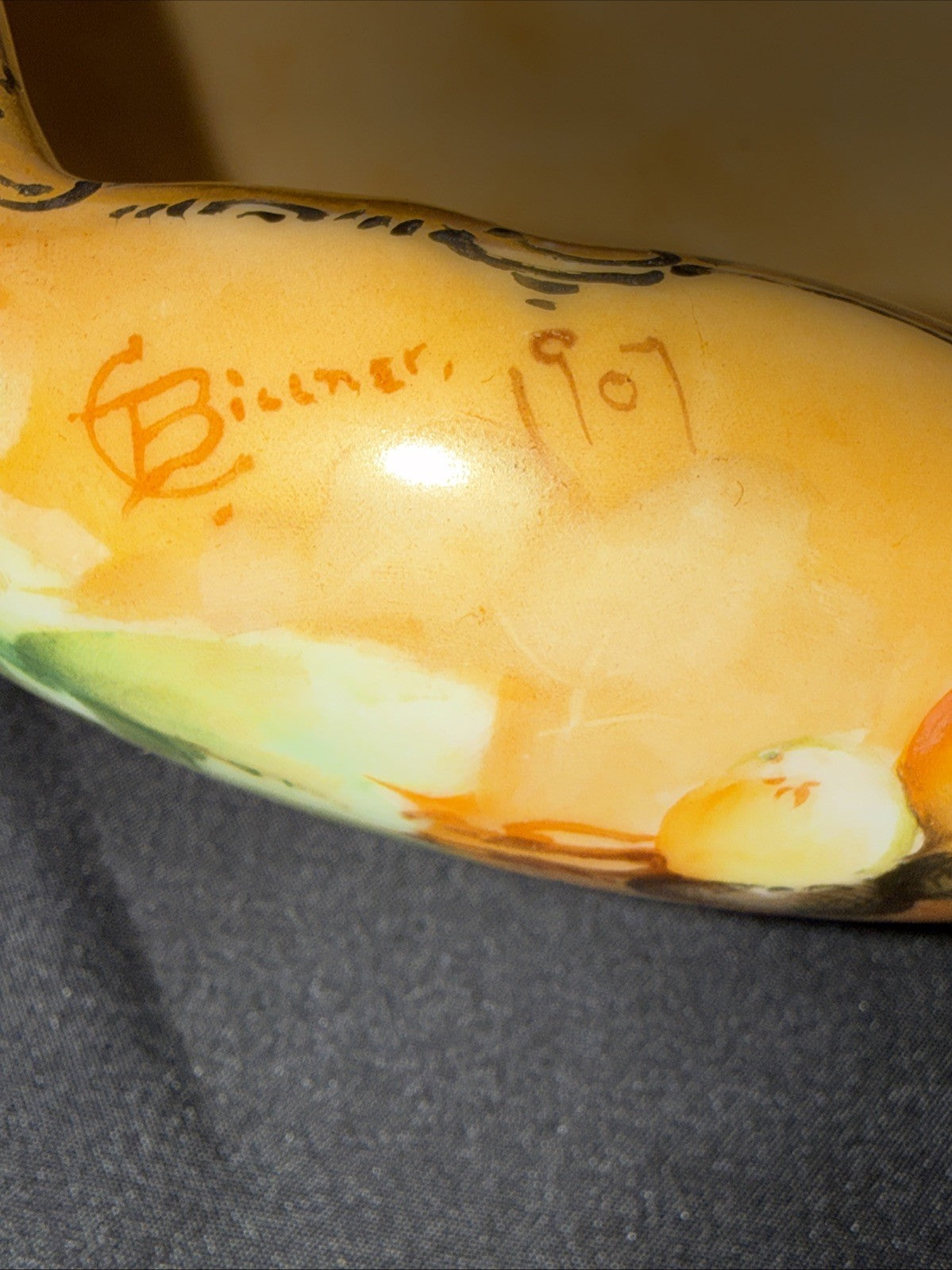 Antique 1907 Royal Austria Hand Painted Nut Bowl Footed 8x7.5x3.75”