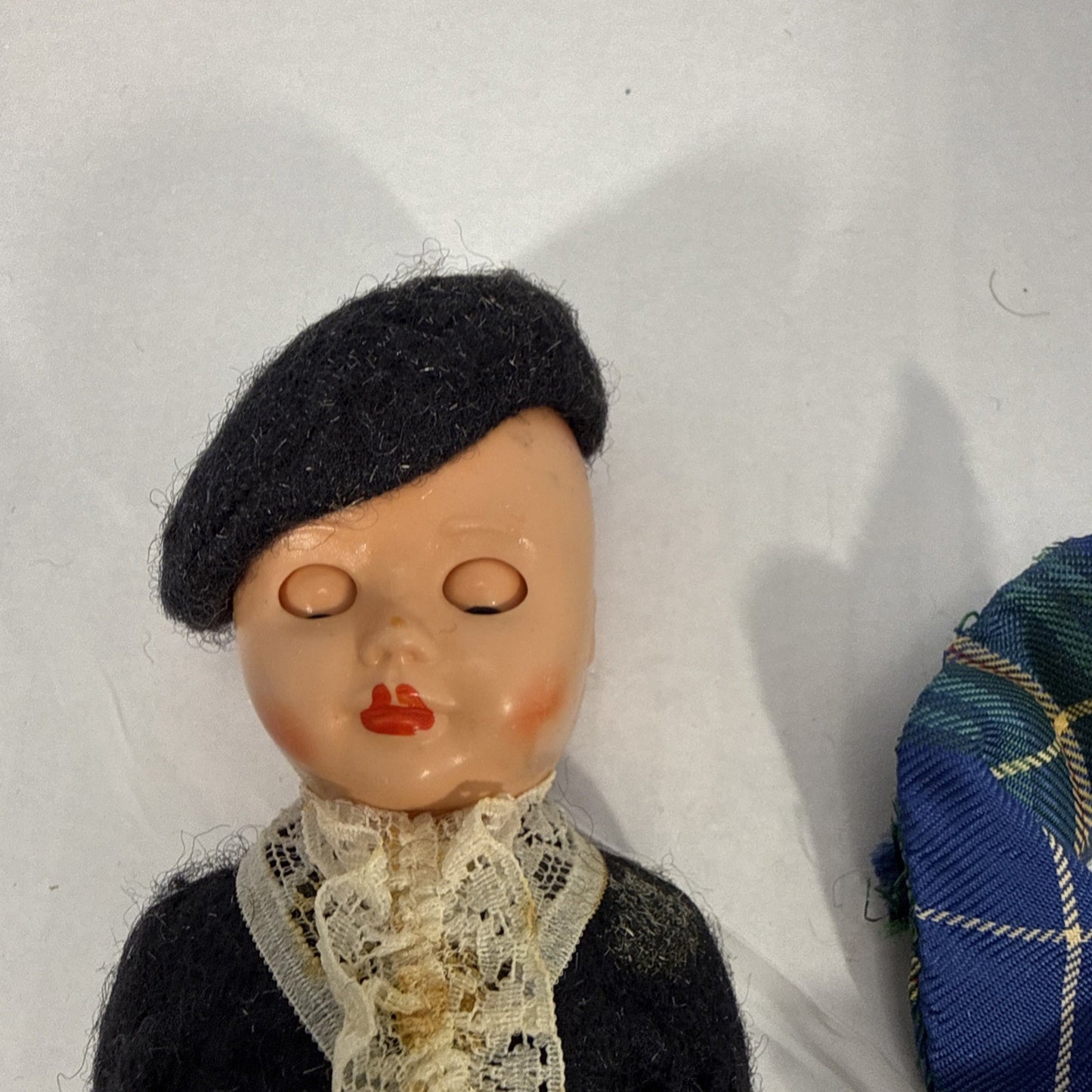 Vintage Scottish Boy Doll Sleep Eyes Kilt Movable Arms Souvenir Doll