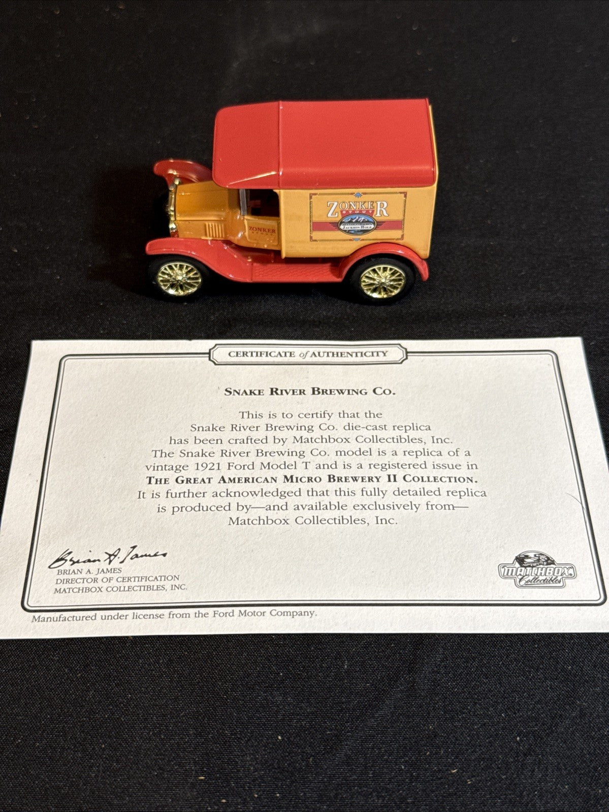 Matchbox Collectible Snake River Brewing Truck MGB08 A M Diecast w Certificate
