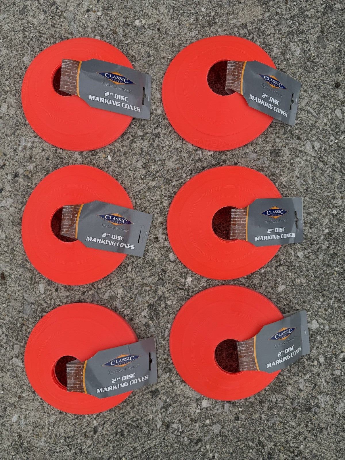 Classic Sport 2 Orange Disc Cones Lot 24 Soccer Agility Training Marker Sets NEW