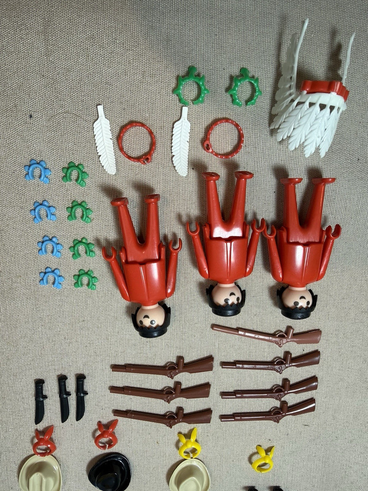 Vintage Playmobil 044 Western Cowboy & Indian Super Deluxe Set 1977 w/extras