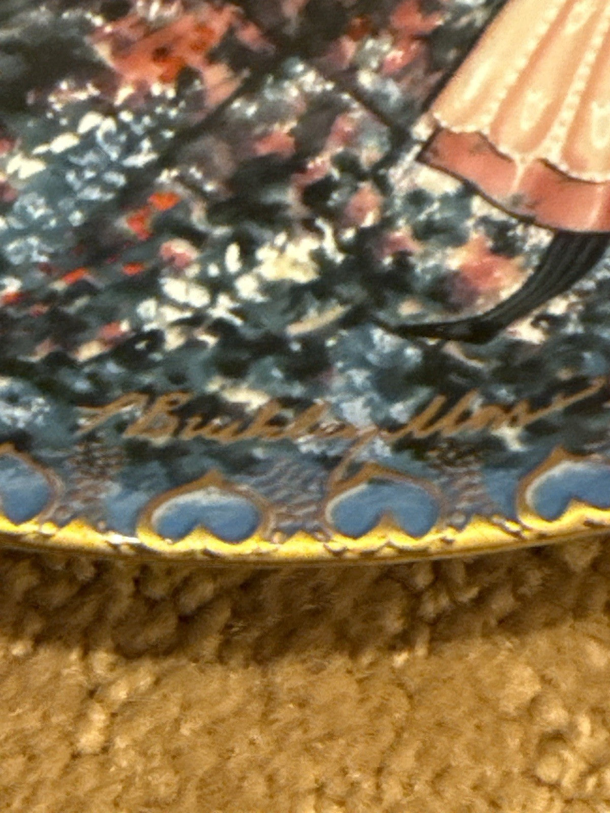 P Buckley Moss Collector Plate 7.5” Mother's Love Amish Art Display Plate