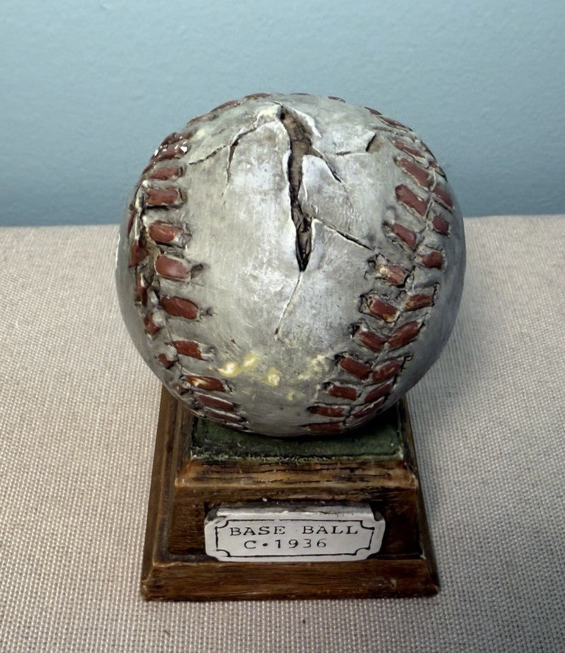 Vintage Commemorative Baseball Trophy Figurine Desk Display C 1936 Baseball