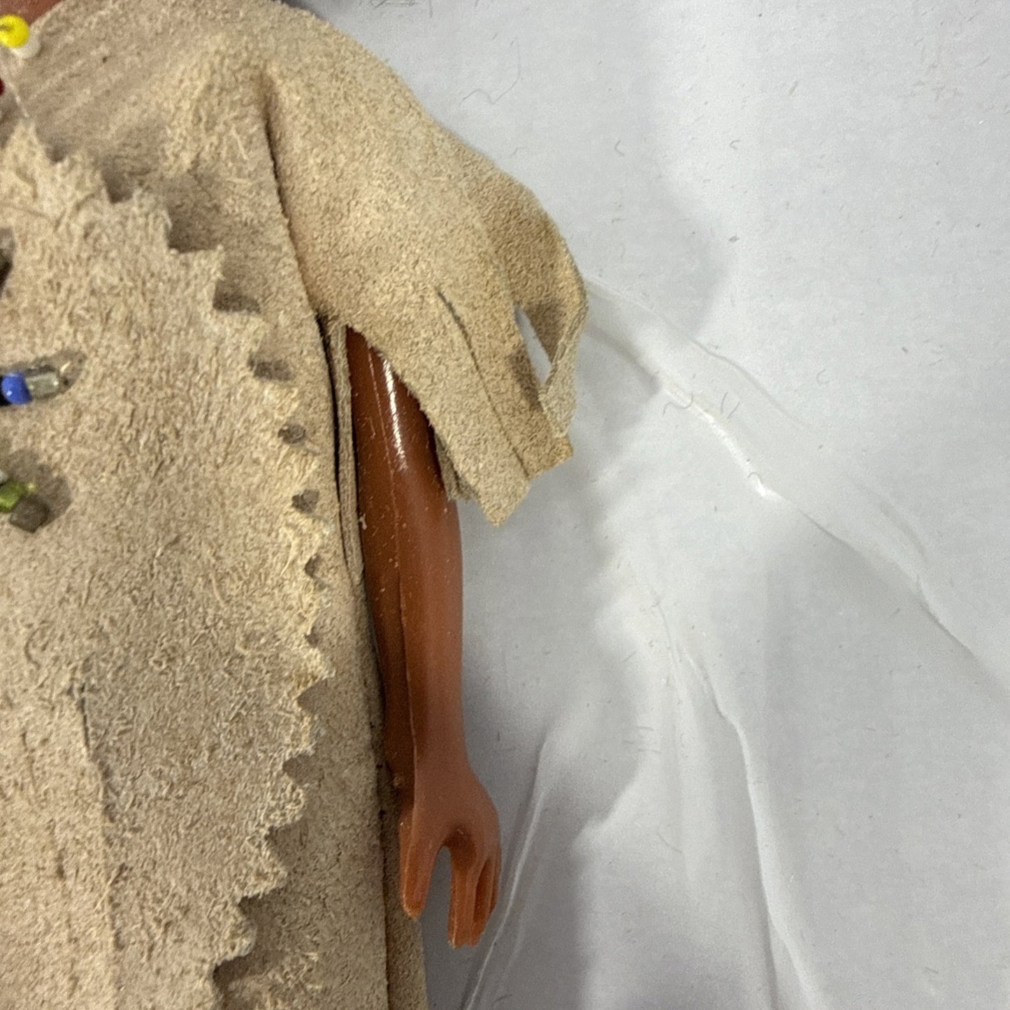Vintage Native American Doll Papoose Baby Sleep Eyes Souvenir Doll