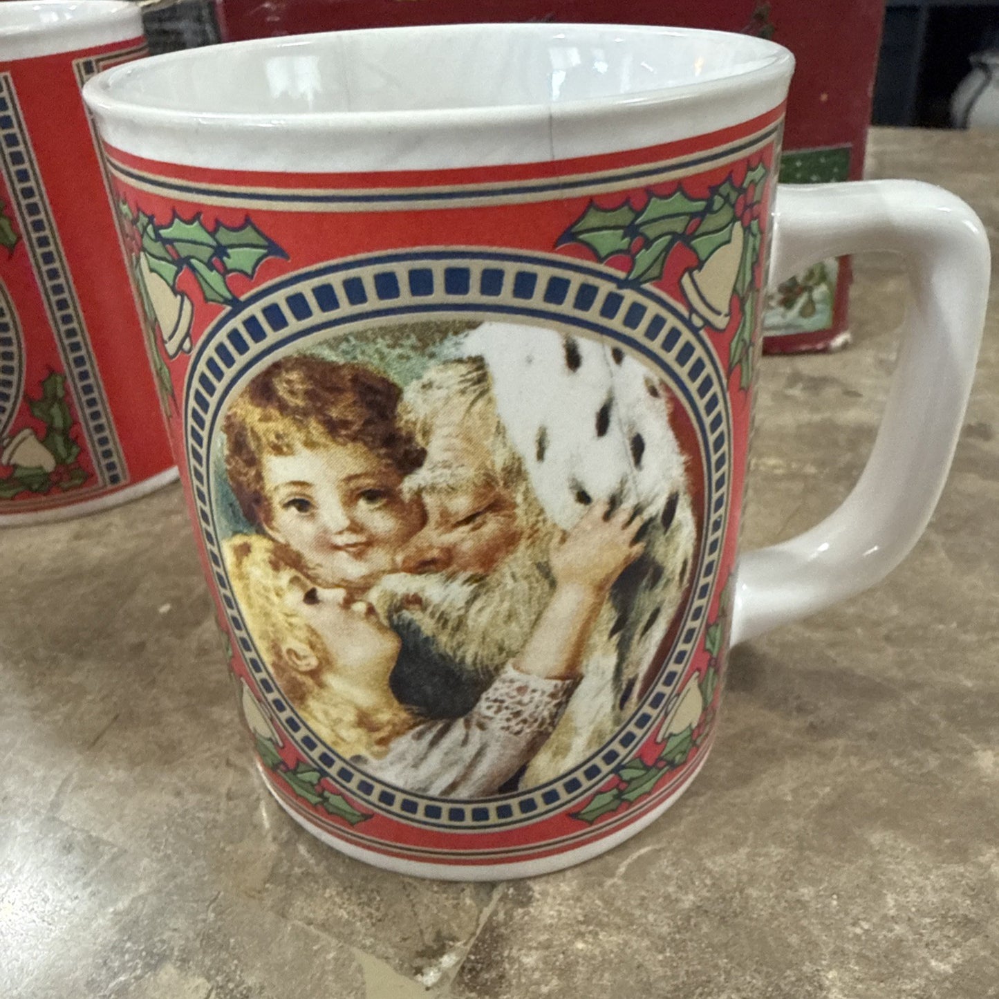 1987 Enesco The Gifted Line John Grossman Santa St Nicholas Mugs Set of 4 Box
