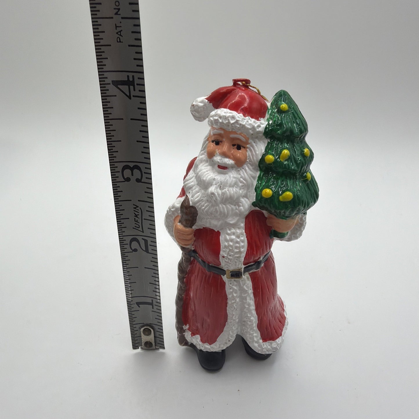 Vintage Santa Claus Ornament Christmas Plastic 4 Inch