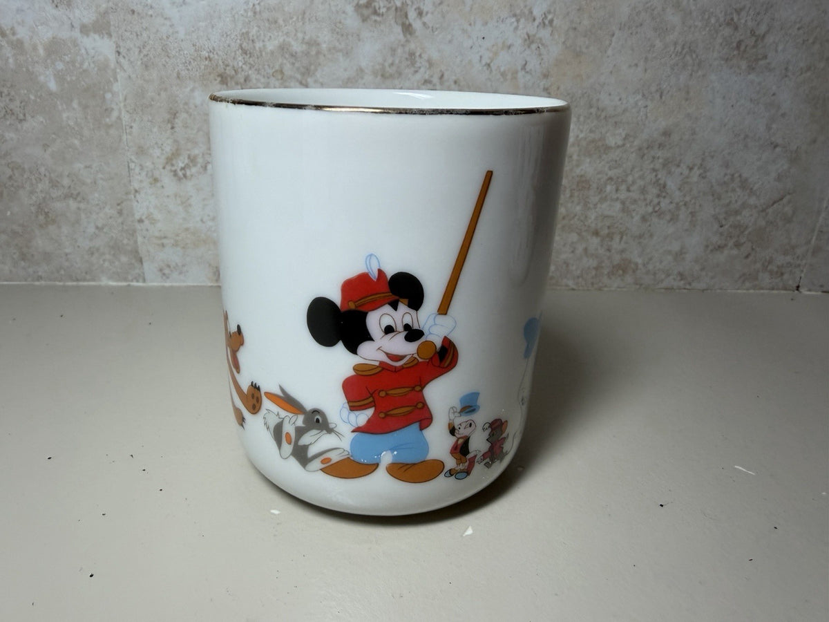 Vintage Walt Disney World Coffee Mugs Mickey Goofy Dumbo Souvenir Cups Lot of 2