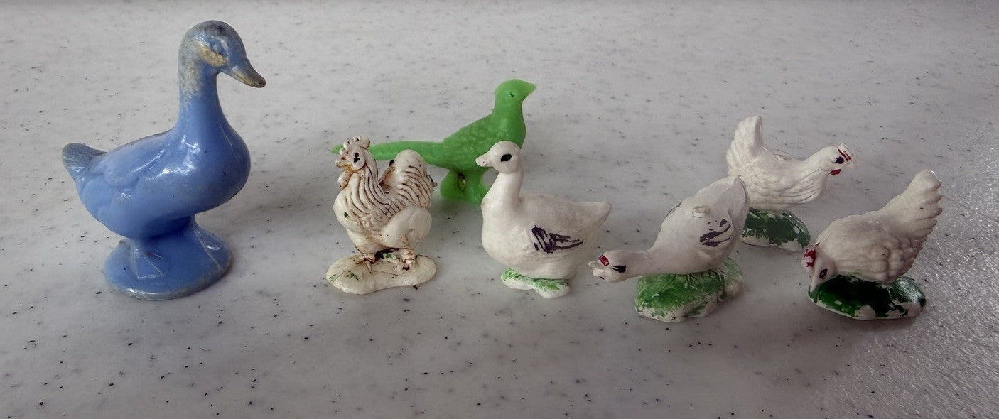 Vintage Miniature Resin Farm Animal Figure Lot Ducks Chickens Birds