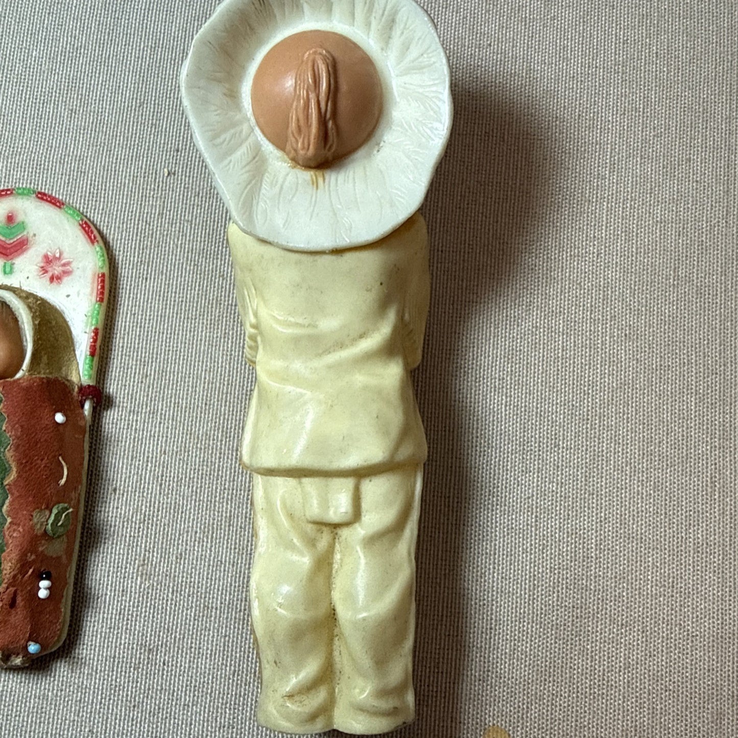 Vintage Native American Style Plastic Figurines Lot of 3 Celluloid Western