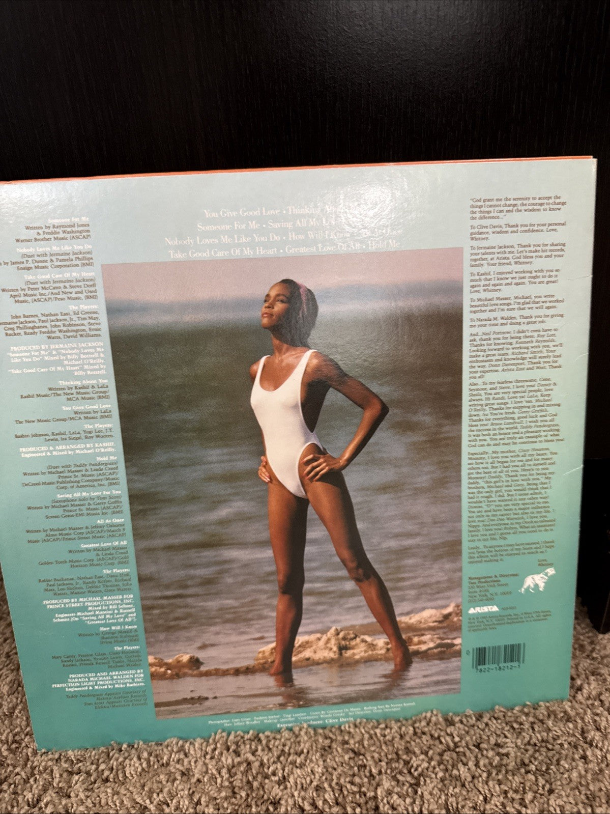 Whitney Houston Self Titled Vinyl LP How Will I Know 45 Picture Sleeve Vinyl Lot