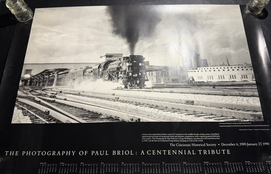 Vintage 1989 Paul Briol Cincinnati Union Terminal Train Photography Poster 35x24