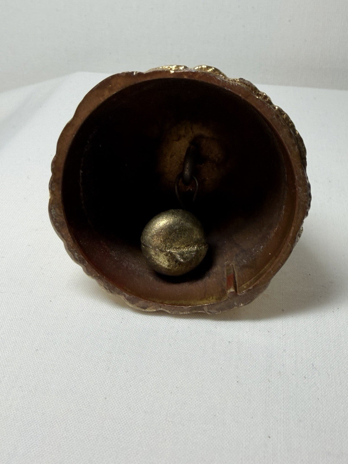 Vintage Brass Victorian Lady Dinner Bell 2.5” Working Bell England
