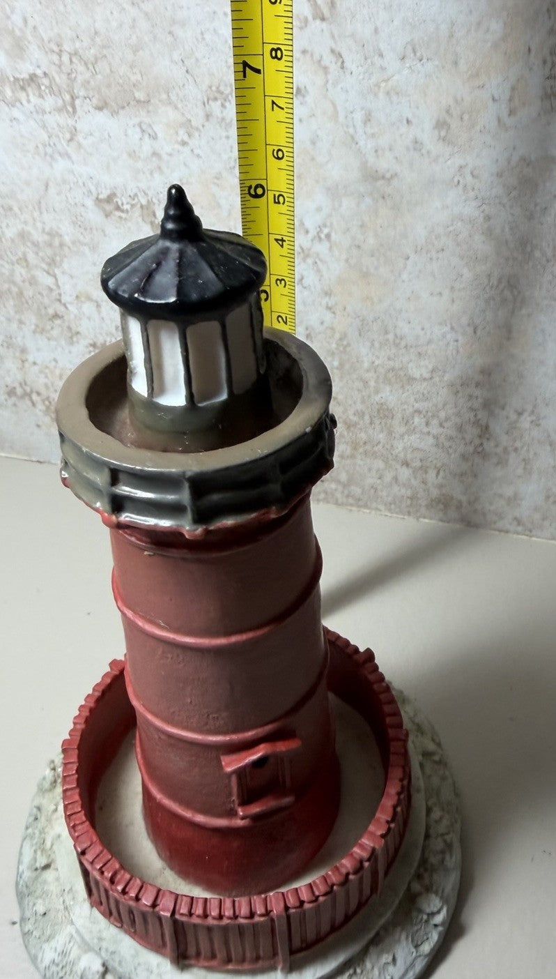Scaasis Originals Inc Red Lighthouse Figurine Handcrafted Coastal Statue 6.5"