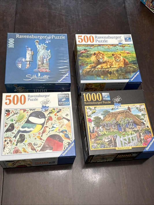 Ravensburger Jigsaw Puzzles Lot of 4 Vintage Family Puzzle Games