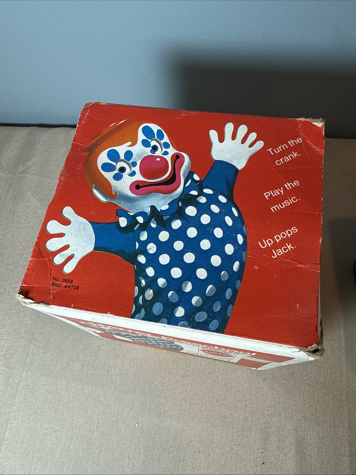 Vintage Rare In Box 1972 Mattel Jack In The Music Box WORKS Nose Wear