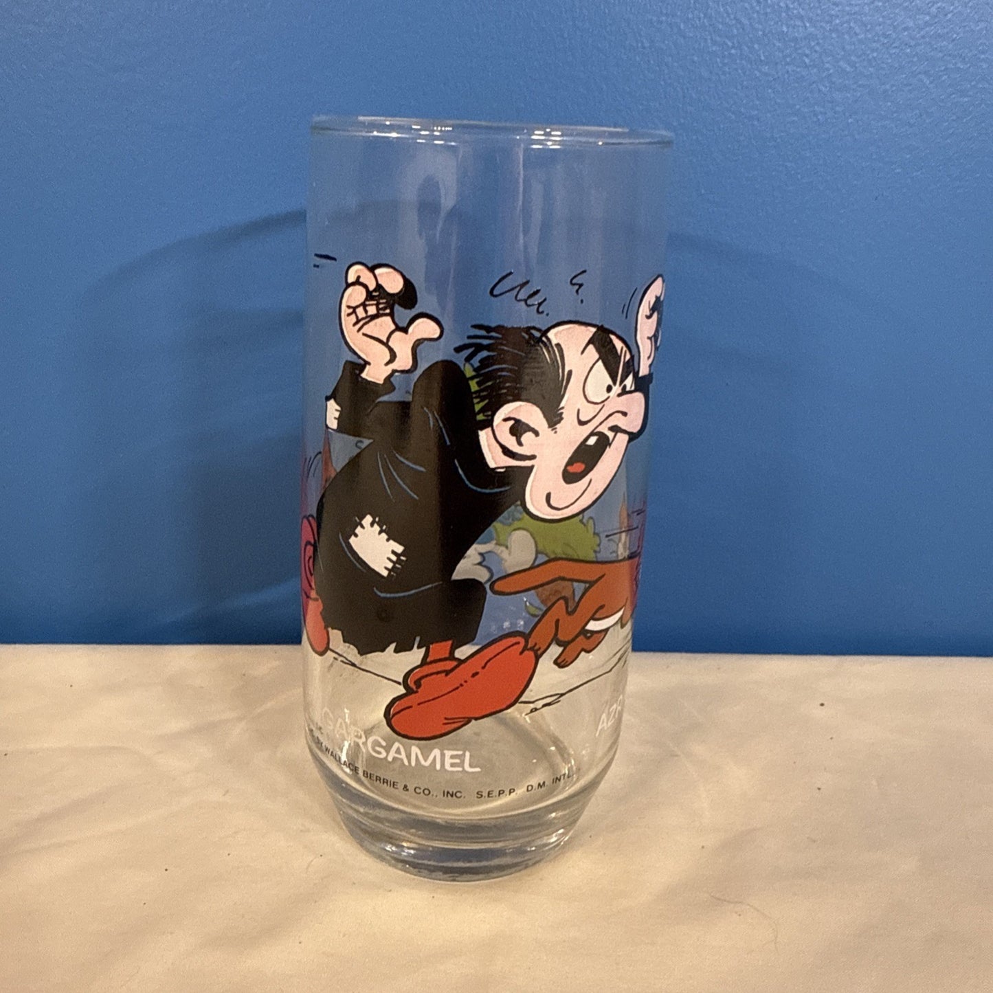 Vintage 1982 Smurfs Peyo Wallace Berrie Collectible Drinking Glasses Set of 7