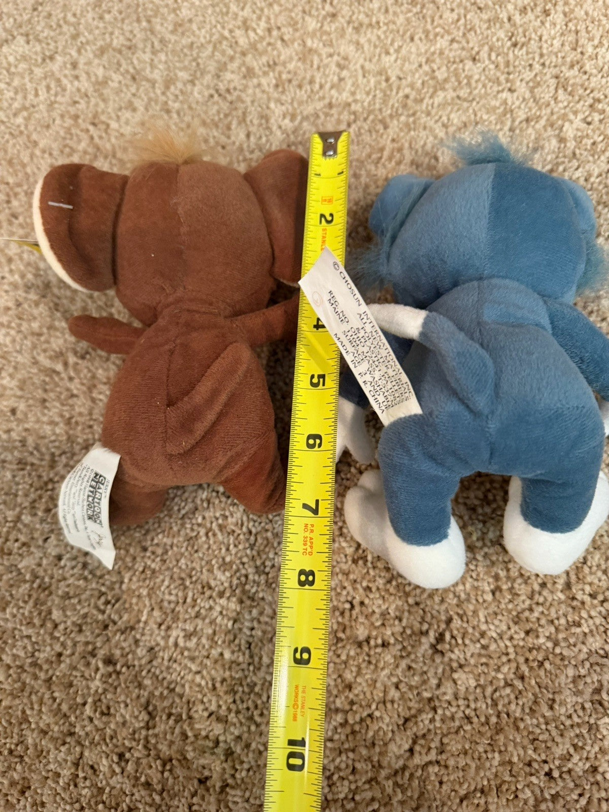 Vintage 1998 Tom Jerry Plush Set Cartoon Network Stuffed Animals Cat Mouse Pair