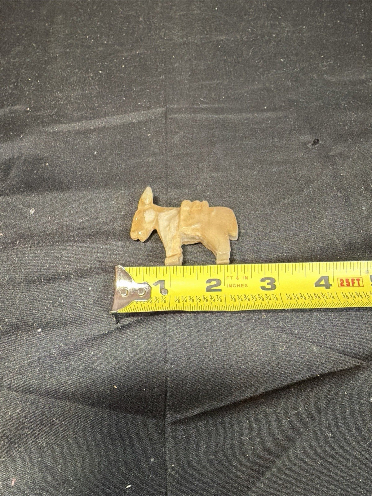 Vintage Hand Carved Stone Marble Alabaster Donkey Burro Mule 3"