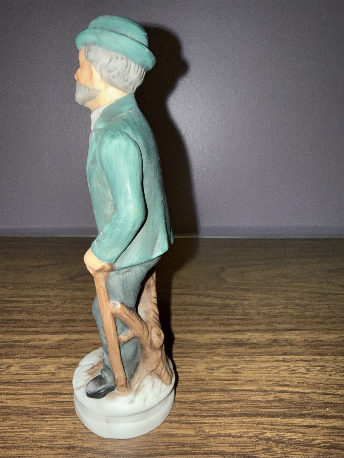 Vintage Frankel Ceramic Figurines Old Couple Hand Painted Pair Woman Man 7"