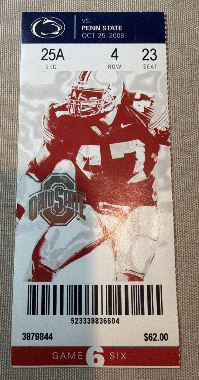 2008 Ohio State Football Ticket Stub Lot of 2 stubs Penn State Minnesota OSU