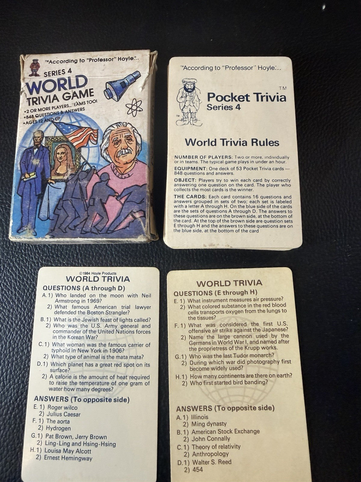 Vintage 1984 Hoyle Pocket Trivia Music Series 3 World Series 4 Card Games Lot 2
