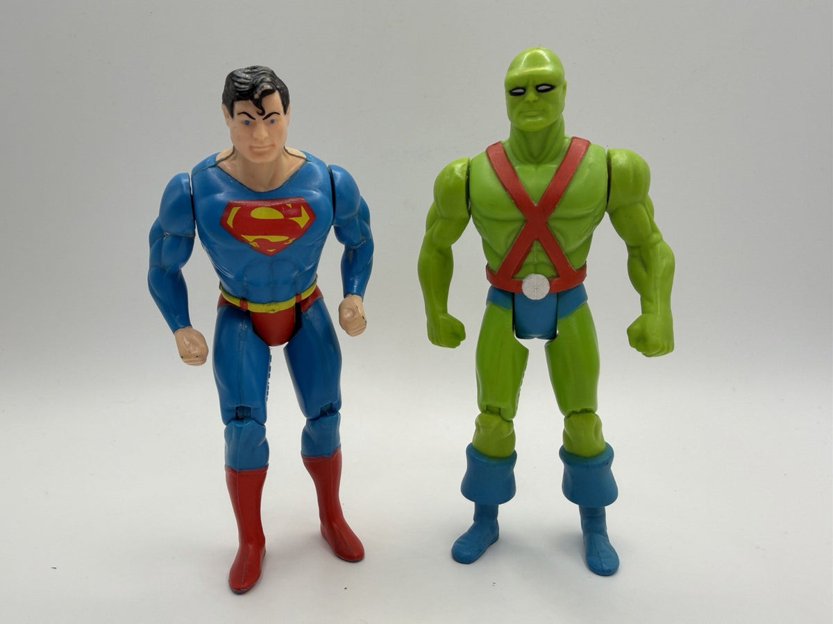 Vintage Superman Martian Manhunter Action Figures Lot 4.5 Inch DC Comics Toy Set