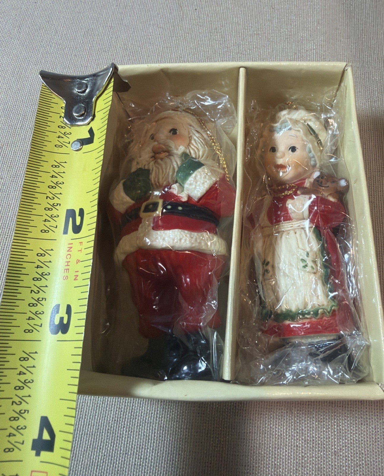 Holiday Memories Santa Mrs Claus Ornament New In Package Vintage