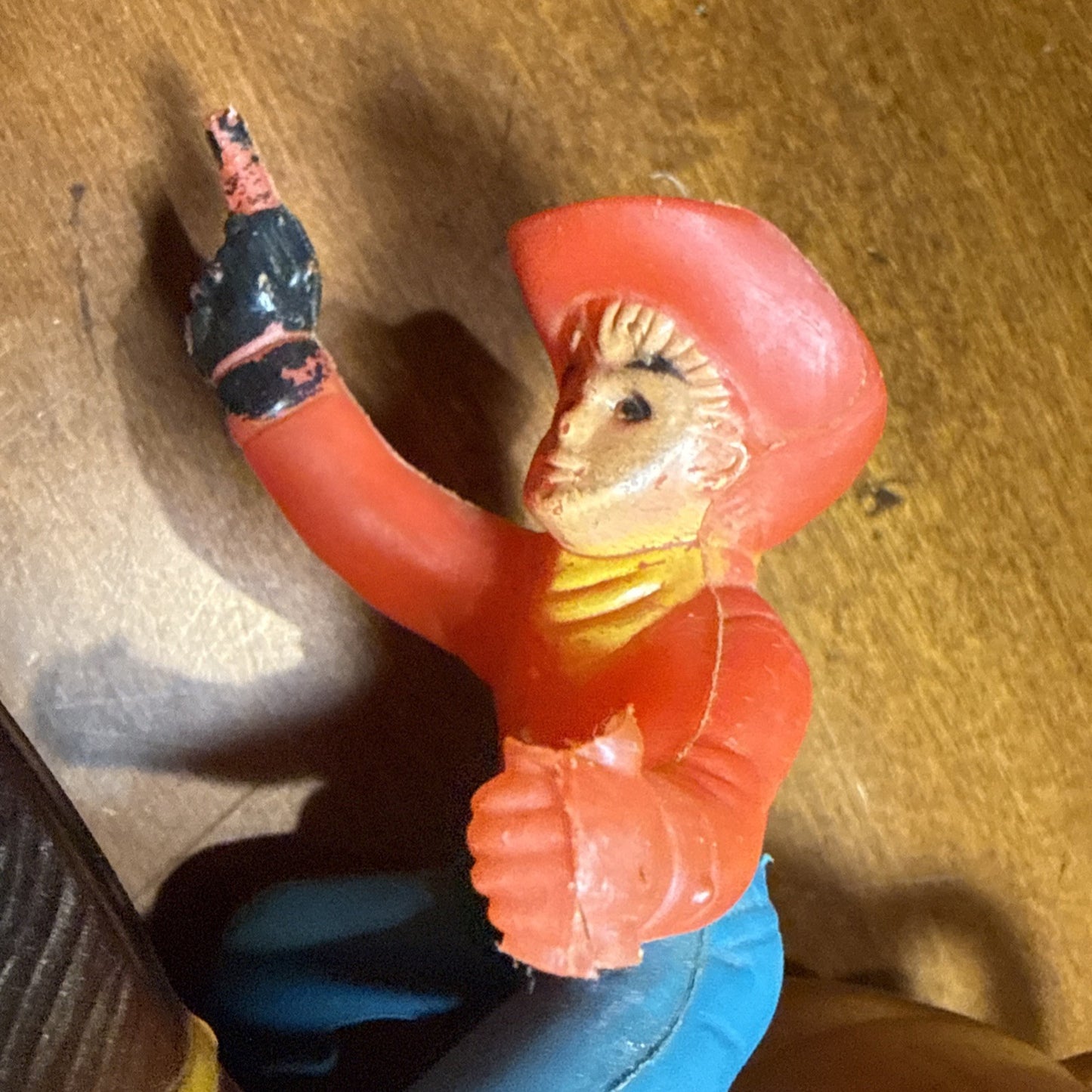 Vintage Wind Up Galloping Western Hero Horse and Rider Toy WORKS