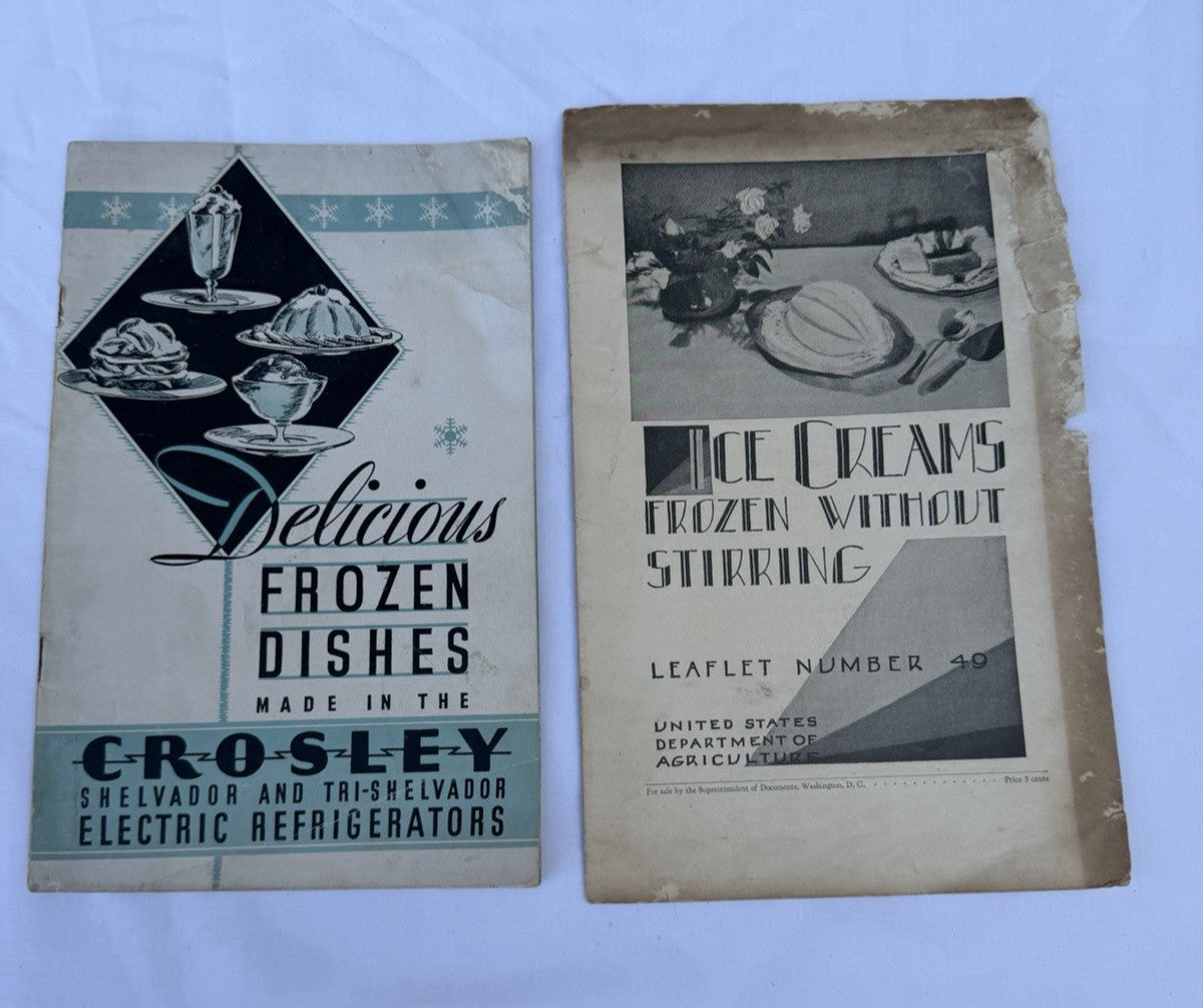Vintage 1930s Crosley Shelvador Refrigerator Recipe Booklet USDA Ice Cream