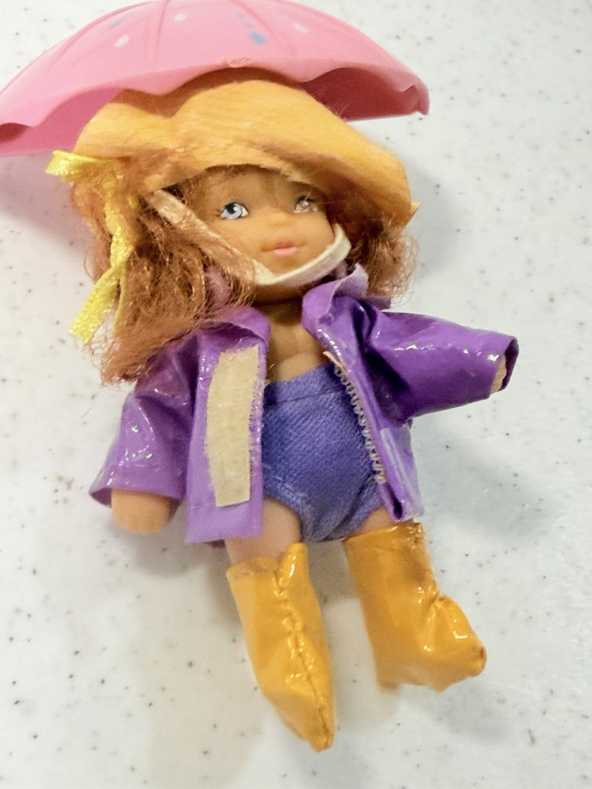 Vintage 1988 Meritus The Adorables Raincoat Doll Hair Clip Umbrella Barrette