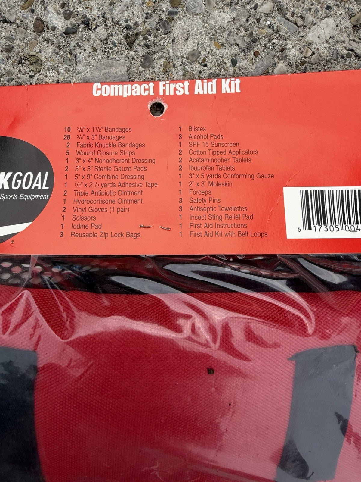 Vintage Kwik Goal Compact First Aid Kit Belt Loops Sealed Soccer Sports Red