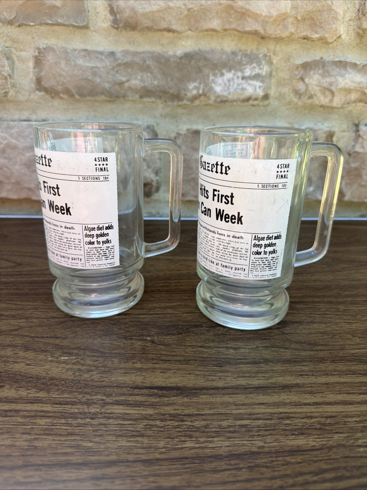Vintage Star Gazette Heavy Glass Mug Set MCC Hits First 80 Million Lot 2