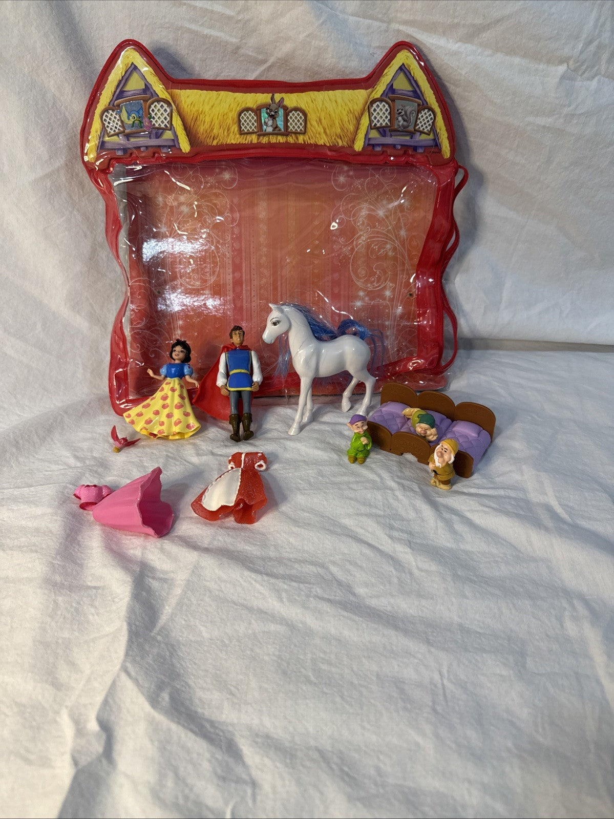 Disney Princess Snow White Deluxe Gift Set 2009 Figures Prince Horse Dwarfs