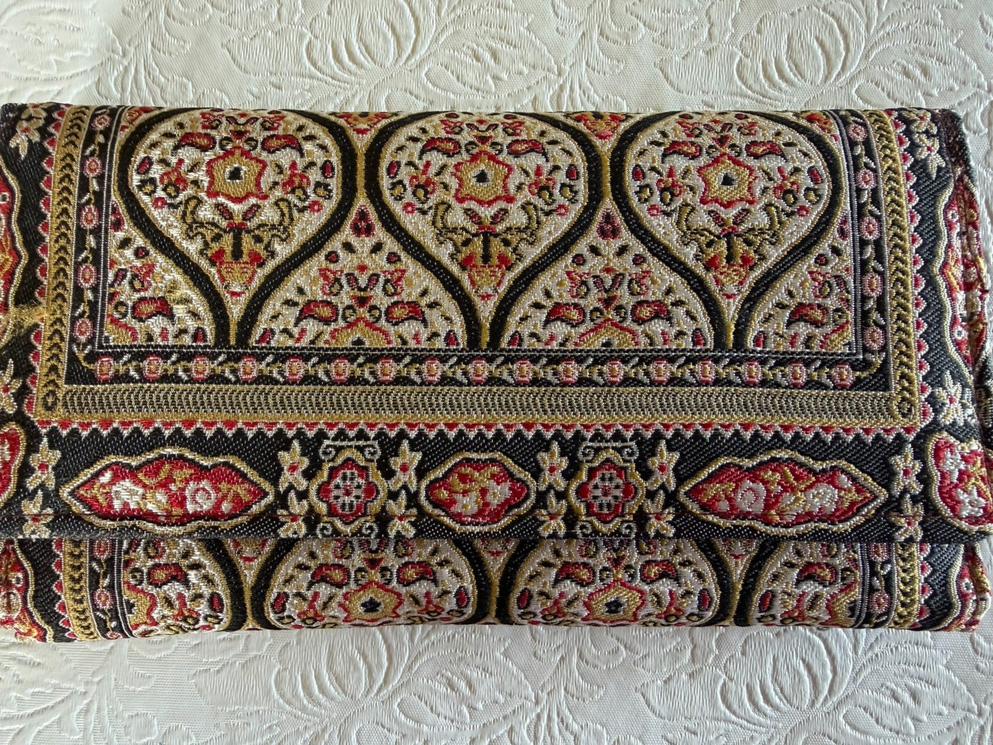 Persian Tapestry Faravahar Wallet Clutch Brown Leather Boxed Gift New Handmade