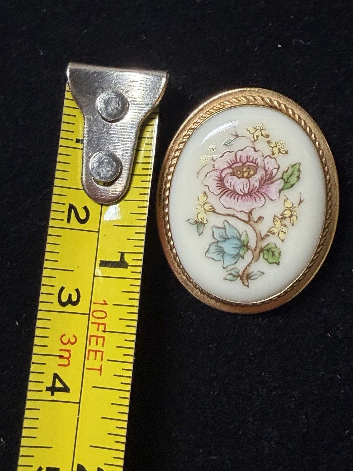 Vintage Lenox China Floral Brooch Pin Cuff Bracelet Matching Set Original Box