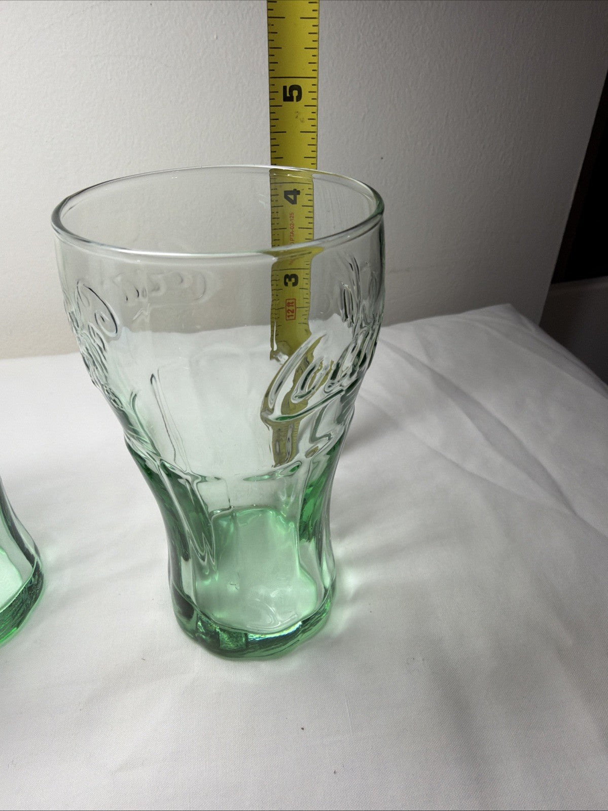 Libbey Green Coca Cola Coke Shot Glasses Set of 2 Vintage Glass