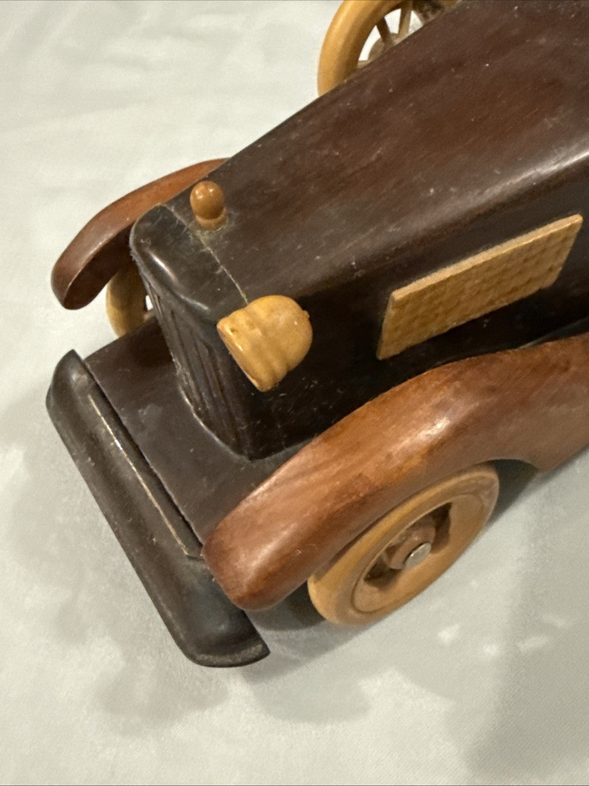 Vintage Handcrafted Wooden Car 12" Classic Handmade Display Incomplete