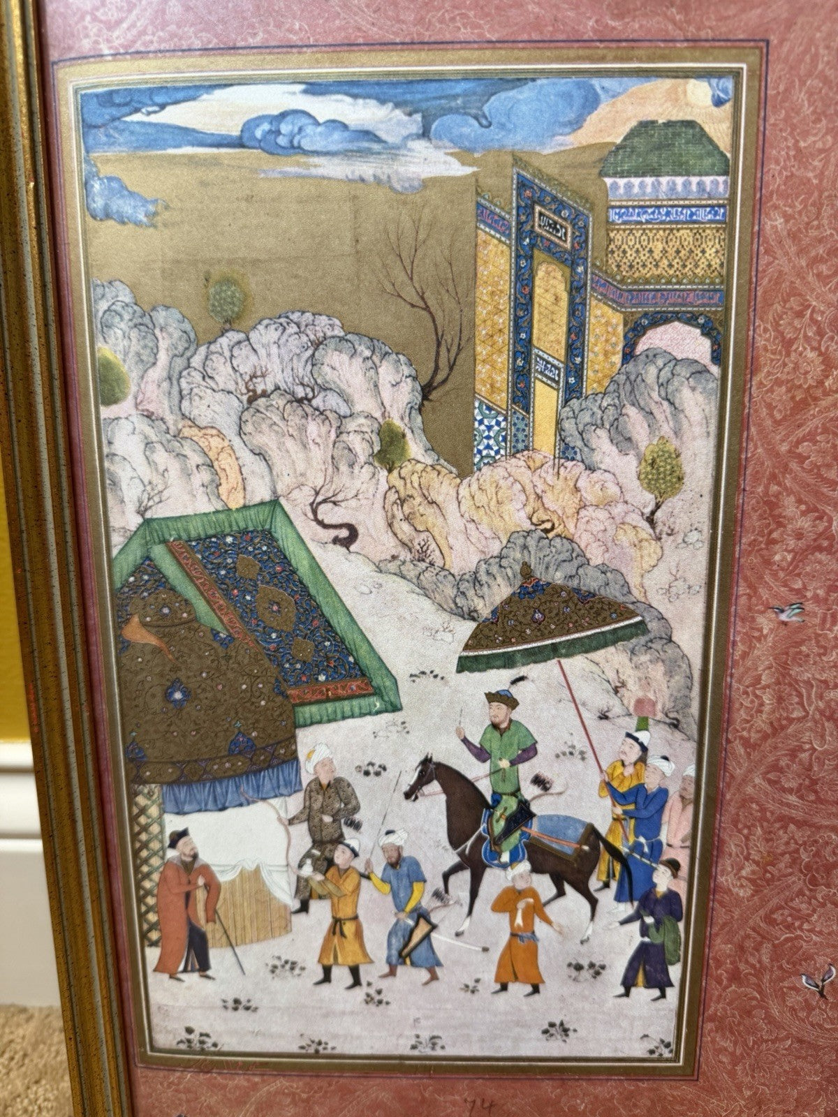 Vintage Muraqqa Gulshan Persian Miniature Art Prints Framed Set 3 Middle Eastern