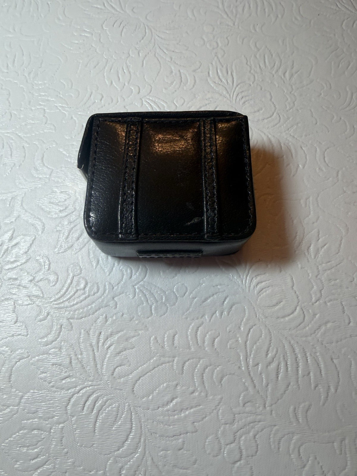 Vintage Chass Quartz Travel Alarm Clock Folding Faux Leather Case WORKS