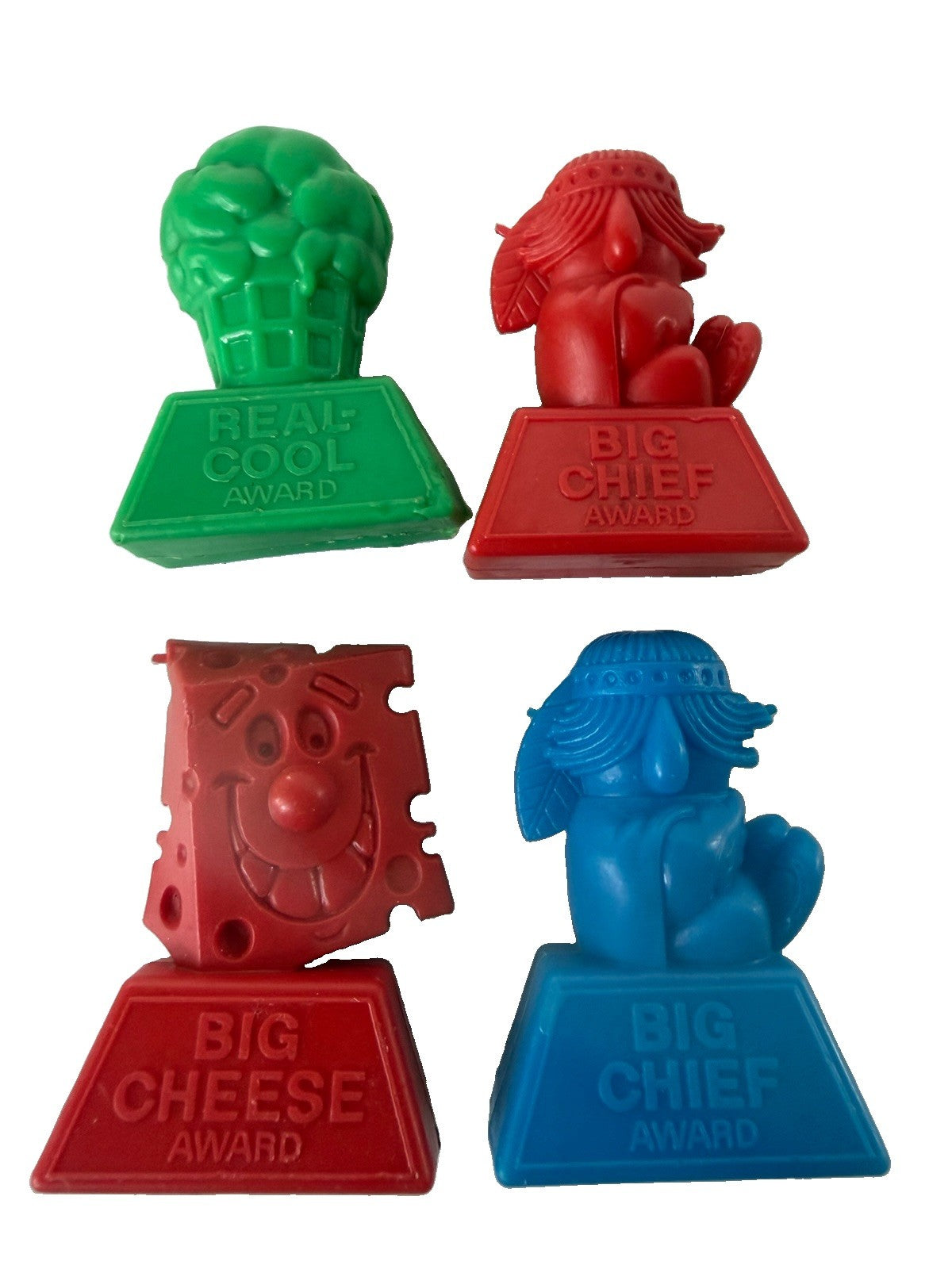 Vintage 1980s Novelty Plastic Award Figures Big Chief Big Cheese Real Cool Lot